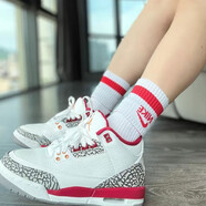 耐克（NIKE） Air Jordan aj3 耐克男女鞋黑紅水泥酷灰賽車籃球鞋運(yùn)動(dòng)休閑鞋 398614-126女子 39