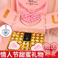 梵絲迪520情人節禮物送女朋友老婆媳婦生日女神創(chuàng  )意禮盒項鏈口紅套裝 順豐包郵-粉天使升降禮盒-項鏈款