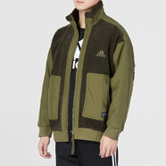 阿迪達斯（adidas）羊羔絨外套男裝新款運動(dòng)服加厚保暖防風(fēng)寬松立領(lǐng)夾克 HP1390橄欖綠  L