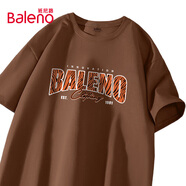 班尼路（Baleno）t恤男夏季重磅220g純棉美式潮流青少年運動(dòng)休閑寬松字母短袖上衣