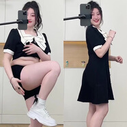 AXRP大碼連衣裙女2024夏季新款韓版修身顯瘦寬松大碼胖妹妹遮肉梨型身 黑色【短款】 3XL 建議150-165斤