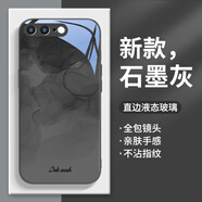 斯美（simerst）斯美適用iPhonex手機殼蘋(píng)果xsmax液態(tài)玻璃保護套xr新款創(chuàng  )意鏡頭 7P8Plus墨灰-水墨U51鋼化膜