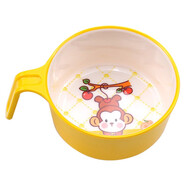 五和（WUHE）輔食碗兒童餐具寶寶吃飯碗卡通帶手柄嬰幼兒碗耐樹脂食品級防燙 萌猴單柄碗300ML