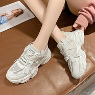 歐邁捷（OUMAIJIE）情侶鞋子時尚體閑超火老爹鞋子韓版潮流減震耐磨跑步單鞋 白色 男女夏季款A(yù)12-2 41 運動碼
