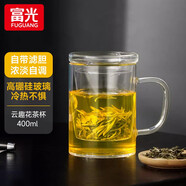 富光（FUGUANG）玻璃杯茶杯男女辦公帶把花茶杯茶水分離過濾泡茶杯子家用水杯 云趣400ml玻璃內(nèi)膽+防塵蓋 400ml 0只