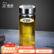 希诺玻璃杯单层加厚大容量家用办公泡茶杯子男车载水杯XN-6017L 530mL