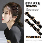 卓可可網(wǎng)紅編發(fā)發(fā)夾女秋冬劉海碎發(fā)整理神器卡子前額小夾子頭飾側(cè)邊發(fā)卡 水鉆四葉草【2件套】