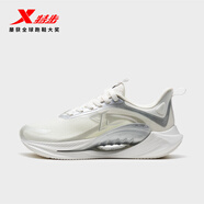 特步 XTEP氫風(fēng)7丨跑鞋男鞋體測跑步鞋減震網(wǎng)面透氣運動(dòng)鞋增高厚底女鞋 空調風(fēng)【男】帆白/銀色 44
