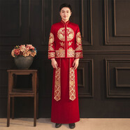 龍曼尼仕秀禾服新娘婚紗2025新款中式嫁衣結(jié)婚禮服情侶裝古裝婚禮服 520男 XL