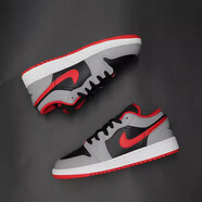 耐克【極速發(fā)貨】Air Jordan 1 Low AJ1低幫鐳射板鞋 FQ9112-100 553560-060  灰紅 38.5