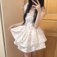 億梵莎碎花吊帶連衣裙夏天女2024年新款辣妹純欲風(fēng)收腰顯瘦公主蓬蓬裙 碎花公主裙 均 碼 （可備注碼數）