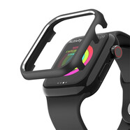 LAZYODD適用iWatch11金屬保護殼蘋(píng)果手表9/8/7/6/SE2/5/4鋁合金金屬鏤空邊框保護套apple watch s10保護套 黑色 44MM表盤(pán)【適用6/5/4/新SE2/1】