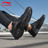李寧（LI-NING）越影減震跑鞋男新款網(wǎng)面透氣體育中考軟底男士運(yùn)動休閑跑步鞋 黑色 (輕質(zhì)跑鞋) 41
