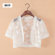 口旋夏季新品短袖雪紡小披肩蕾絲開(kāi)衫短外套遮陽(yáng)衣薄女 8 0 19 2XL
