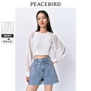 太平鳥(niǎo)貝殼式薄披針織開(kāi)衫女2024夏裝空調衫氣質(zhì)披肩式線(xiàn)開(kāi)衫 白色 S