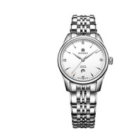 名爵（MANJAZ） 瑞士手表女薄鉆石英手表女士鋼帶腕表送老婆媽媽圣誕禮物 白盤(pán) 銀色殼  6178L SW-WW-A5