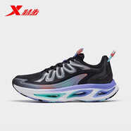 特步風(fēng)火26代丨女跑鞋2022年冬季運動(dòng)鞋革面防水女鞋動(dòng)力巢跑步鞋 黑/蘭紫色 37