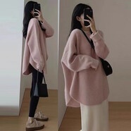 苒祺祺孕婦裝秋冬上衣2025新年時(shí)尚款加厚毛衣新款洋氣秋冬款打底衫套裝 粉色毛衣（單件） L