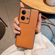 羽唐（YUTANG）OPPO Reno9手機(jī)殼高級(jí)奢華零錢插卡包reno9保護(hù)套斜挎可背掛繩5G復(fù)古 高級(jí)感棕色+斜挎卡包
