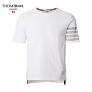 THOM BNAIL TB四道杠夏季潮短袖圓領(lǐng)休閑T恤湯姆潮牌男女情侶四條杠半袖體恤 白色 1碼/M