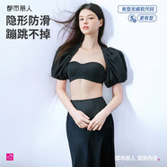 都市麗人文胸無肩帶內(nèi)衣女無痕無鋼圈防滑抹胸聚攏隱形薄款抹胸胸罩2B36X5