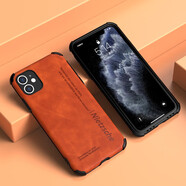 宋兵甲（ZOBIG） 蘋果11ProMax手機(jī)殼 防摔 iPhone11柔軟皮質(zhì) 潮流 男保護(hù)殼 蘋果11【配鋼化膜】-復(fù)古棕