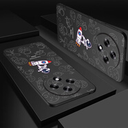 韓奢 OPPOA3手機殼新款磨砂oppo a3全包鏡頭磁吸防摔保護套oppa高級感opp0pp0ppoA男女0pp0opopa潮 oppoA3*火箭宇航員*軟殼黑色 內嵌磁吸鐵片+磁吸底座