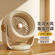 卡西道夫電風(fēng)扇家用usb電扇臺式小型迷你宿舍床頭臺扇桌面小風(fēng)扇床上用便攜辦公室可充電大風(fēng)力搖頭風(fēng)扇 新推出【10000毫安】+定時(shí) 【配Type-C接口數據線(xiàn)】