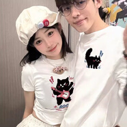 love legend情侶裝短袖t恤上衣夏季套裝潮流百搭男女高級感一長一短衣服定制 白色+白色 M 男+女S
