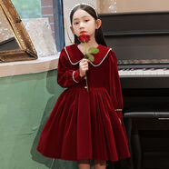 Radinka 2025春秋新款兒童禮服女童生日公主裙花童婚禮鋼琴連衣裙JWX 金絲絨公主裙 加絨 160 cm