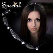 special時(shí)尚發(fā)箍高級(jí)感優(yōu)雅發(fā)卡頭箍手工發(fā)卡高檔頭飾細(xì)發(fā)箍 灰色 L號(hào)