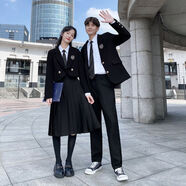 牧獸韓版班服學(xué)院風(fēng)初中生日系制服高中學(xué)生運(yùn)動(dòng)會(huì)合唱男套裝 女金扣西裝+白長(zhǎng)袖+中裙+黑領(lǐng)帶 2XL
