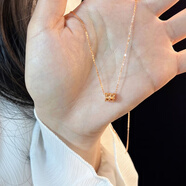 胖東來(lái)同款小蠻腰項鏈鍍鍍18k金韓國設計女2024輕奢k玫瑰金鎖骨頸 玫瑰金小蠻腰項鏈