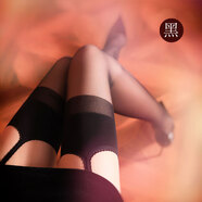 JOHUAN蕾絲吊帶一體襪絲襪黑色薄連褲襪四面開(kāi)襠絲襪吊帶襪5D超薄性感 （黑色）蕾絲吊帶一體襪 均碼 （建議80-120斤）