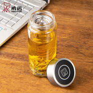 希諾（HEENOOR）玻璃杯單層便攜男女士茶杯耐熱水杯 家用辦公隨手杯子 XN-6191  410ml（帶濾網(wǎng)）