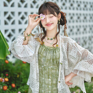 十三余小豆蔻兒[原上牧歌]夏季日常出街外套吊帶連衣裙國(guó)風(fēng)套裝女 外套 現(xiàn)貨 M