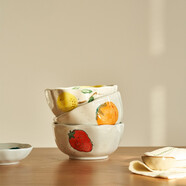 肆月陶瓷碗個(gè)人專(zhuān)用好看的飯碗單個(gè)家用甜品碗微波爐可用釉下彩餐具 小碗3個(gè)裝