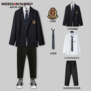 威登羊（WEEDON SHEEP）制服套裝男學(xué)院風(fēng)套裝男韓版百搭痞帥學(xué)生班服套裝休閑西裝外套男 外套+Q18襯衫+西褲【三件 XL