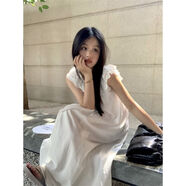 凌菲小姐（MISS LING FEI）小飛袖連衣裙度假風(fēng)白色綁帶飛飛袖女夏季2024新款氣質(zhì)寬松顯瘦中 白色 【收藏店鋪優(yōu)先發(fā)貨】 L 【建議110斤-120斤內(nèi)】