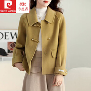 皮爾卡丹（pierre cardin）短款雙面呢春季雙面絨外套大衣上衣時(shí)尚寬松春秋新款小個(gè)子毛呢女 卡其色 2XL 2XL 【120-135斤】