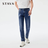 斯得雅（STAVA）男士易打理牛仔長(zhǎng)褲青年磨毛牛仔褲春季新款褲子64133006 牛仔藍(lán) 32