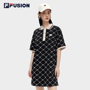 FILA FUSION斐樂官方潮牌女子連衣裙夏時(shí)尚寬松POLO領(lǐng)連身裙