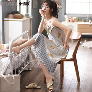 小情歌 棉質(zhì)吊帶睡裙女夏季少女連衣裙性感女生睡衣孕婦寬松休閑家居服 z4443女裙 L 女/身高160-165 體重100-120
