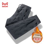 貓人（MiiOW）棉褲男士冬季休閑大碼羽加絨加厚羊羔絨戶外工裝運(yùn)動(dòng)保暖褲子男裝