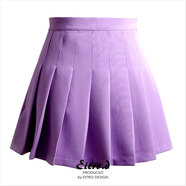現寶蓮美衣美拉德學(xué)院高腰顯打底褲百褶裙A字裙短裙半身裙 紫色 S