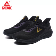 匹克（PEAK）態(tài)極跑鞋-追風(fēng)厚底緩震保護跑鞋回彈耐磨體考體測競訓運動(dòng)鞋男鞋 黑色/金色 40