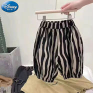 迪士尼（Disney）童裝男童夏裝短袖套裝2024洋氣女寶寶衣服潮兒童時(shí)髦帥氣兩件套 單條防蚊褲 90 建議身高[85左右]
