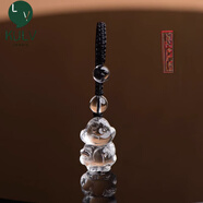 KULV白水晶吊墜天l然十二生肖鼠?；⑼谬埳唏R羊猴雞狗豬 鑰匙扣包掛 生肖猴