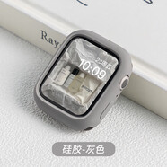 例米適用蘋果applewatch10/9/8手表S7表帶iwatch7保護套S10/9/8硅膠s6軟殼邊框ultra保護殼 灰色 適用iwatch 6/5/4/se40mm