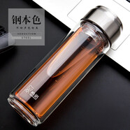 希諾（HEENOOR)雙層玻璃杯辦公車載透明水杯帶蓋大容量杯子 免費(fèi)刻字